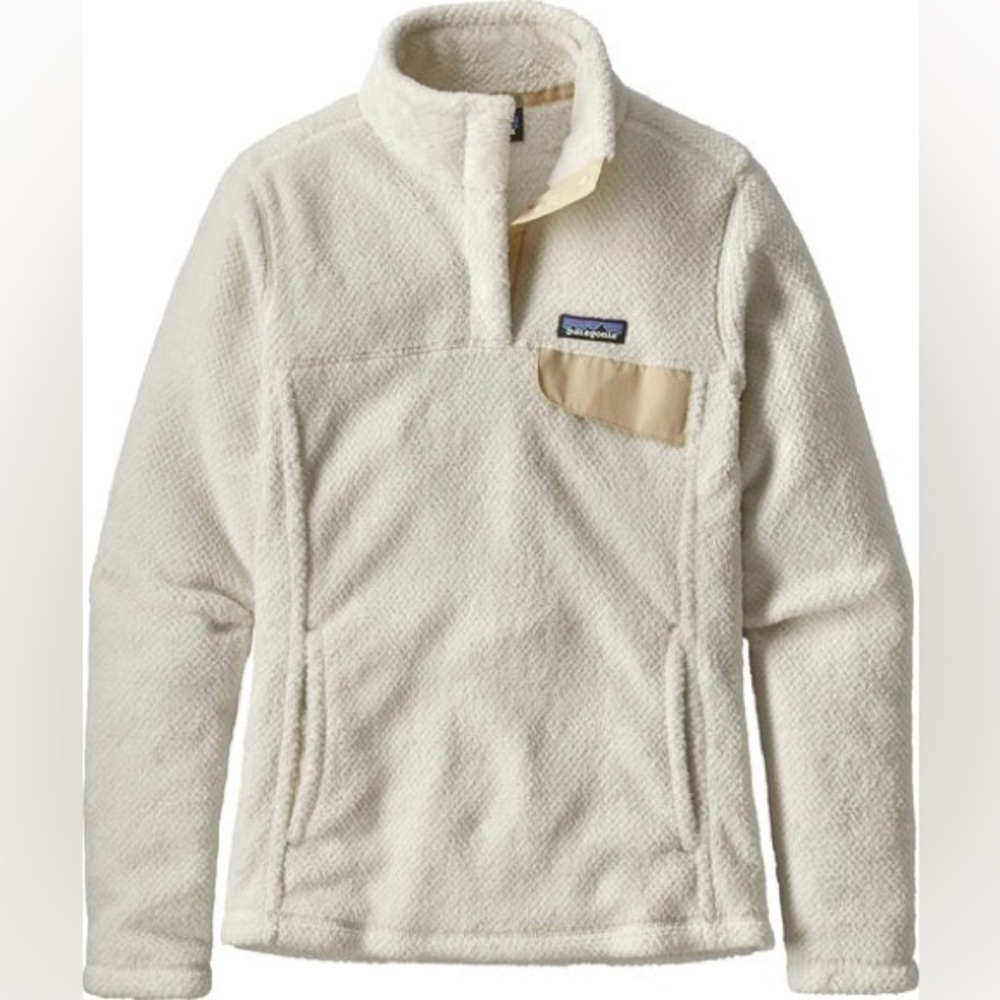 PATAGONIA Women’s Re-Tool Snap-T Fuzzy Pullover Fleece - white/cream, size S